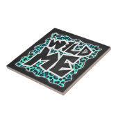 Leopard Black en Blauwgroen afdrukken Tegeltje (Zijkant)