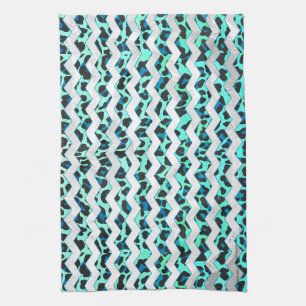 Leopard Black en Blauwgroen afdrukken Theedoek