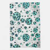 Leopard Black en Blauwgroen afdrukken Theedoek (Verticaal)