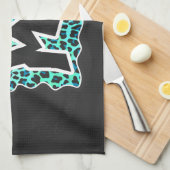 Leopard Black en Blauwgroen afdrukken Theedoek (Quarter Fold)