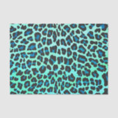 Leopard Black en Blauwgroen afdrukken Tissuepapier (Voorkant)