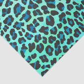 Leopard Black en Blauwgroen afdrukken Tissuepapier (Detail)