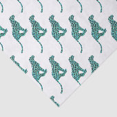 Leopard Black en Blauwgroen afdrukken Tissuepapier (Detail)