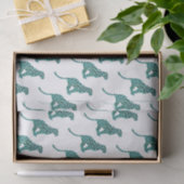 Leopard Black en Blauwgroen afdrukken Tissuepapier (Geschenk)