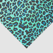 Leopard Black en Blauwgroen afdrukken Tissuepapier (Detail)