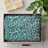 Leopard Black en Blauwgroen afdrukken Tissuepapier (Geschenk)