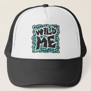 Leopard Black en Blauwgroen afdrukken Trucker Pet