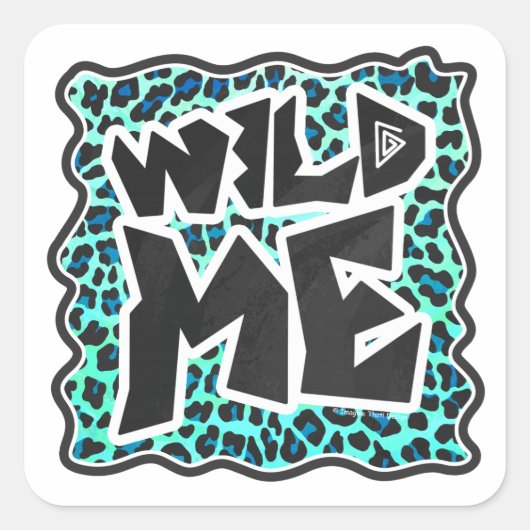 Leopard Black en Blauwgroen afdrukken Vierkante Sticker (Voorkant)