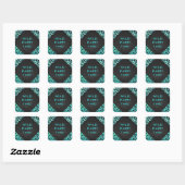 Leopard Black en Blauwgroen afdrukken Vierkante Sticker (Vel)