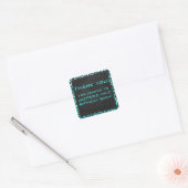 Leopard Black en Blauwgroen afdrukken Vierkante Sticker (Envelop)
