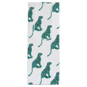 Leopard Black en Blauwgroen afdrukken Wijn Cadeautas (Voorkant)