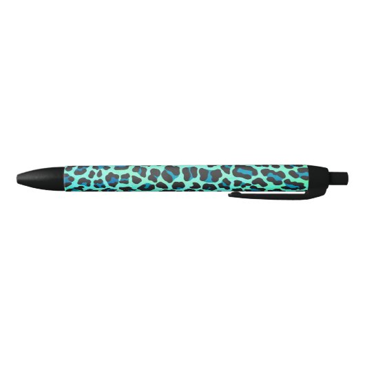Leopard Black en Blauwgroen afdrukken Zwarte Inkt Pen (Bodem)