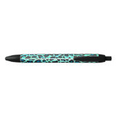 Leopard Black en Blauwgroen afdrukken Zwarte Inkt Pen (Achterkant)