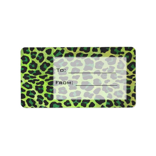 Leopard Black en Green met Monogram Etiket (Voorkant)