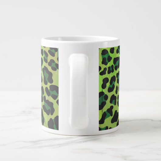 Leopard Black en Green met Monogram Grote Koffiekop (Achterkant)