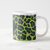 Leopard Black en Green met Monogram Grote Koffiekop (Rechts)