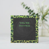 Leopard Black en Green met Monogram Kaart (Staand voorkant)