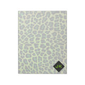 Leopard Black en Green met Monogram Notitieblok (Linkerzijde)