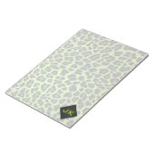Leopard Black en Green met Monogram Notitieblok (Schuin)