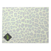 Leopard Black en Green met Monogram Notitieblok (Voorkant)