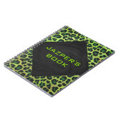 Leopard Black en Green met Monogram Notitieboek (Linkerzijde)