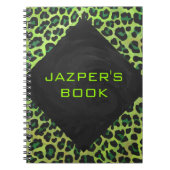 Leopard Black en Green met Monogram Notitieboek (Voorkant)