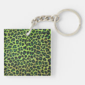 Leopard Black en Green met Monogram Sleutelhanger (Achterkant)