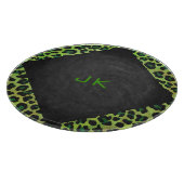 Leopard Black en Green met Monogram Snijplank (Hoek)