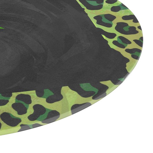 Leopard Black en Green met Monogram Snijplank (Hoek)