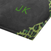 Leopard Black en Green met Monogram Snijplank (Hoek)