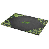 Leopard Black en Green met Monogram Snijplank (Hoek)