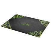 Leopard Black en Green met Monogram Snijplank (Hoek)