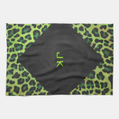 Leopard Black en Green met Monogram Theedoek (Horizontaal)