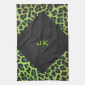 Leopard Black en Green met Monogram Theedoek (Verticaal)