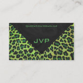 Leopard Black en Green met Monogram Visitekaartje (Achterkant)