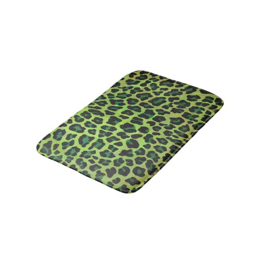 Leopard Black en Green Print Badmat (Gekanteld)