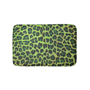 Leopard Black en Green Print Badmat