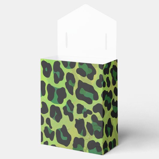 Leopard Black en Green Print Bedankdoosjes (Geopend)