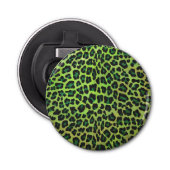 Leopard Black en Green Print Button Flesopener (Voorkant)