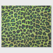 Leopard Black en Green Print Cadeaupapier (Vlak)