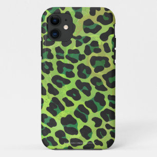 Leopard Black en Green Print iPhone 11 Hoesje