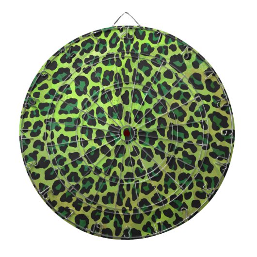 Leopard Black en Green Print Dartbord (Voorkant)