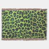 Leopard Black en Green Print Deken (Voorkant)