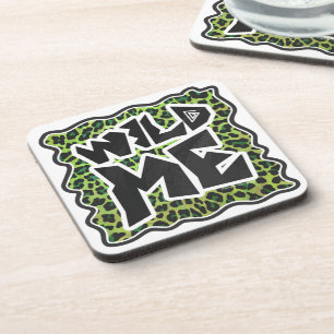 Leopard Black en Green Print Drankjes Onderzetter