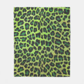 Leopard Black en Green Print Fleece Deken (Voorkant)