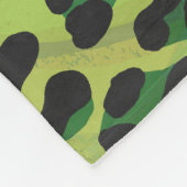 Leopard Black en Green Print Fleece Deken (Hoek)
