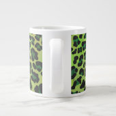 Leopard Black en Green Print Grote Koffiekop (Achterkant)