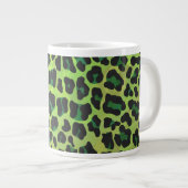 Leopard Black en Green Print Grote Koffiekop (Voorkant rechts)