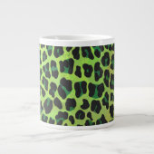 Leopard Black en Green Print Grote Koffiekop (Voorkant)