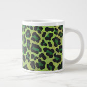 Leopard Black en Green Print Grote Koffiekop (Rechts)